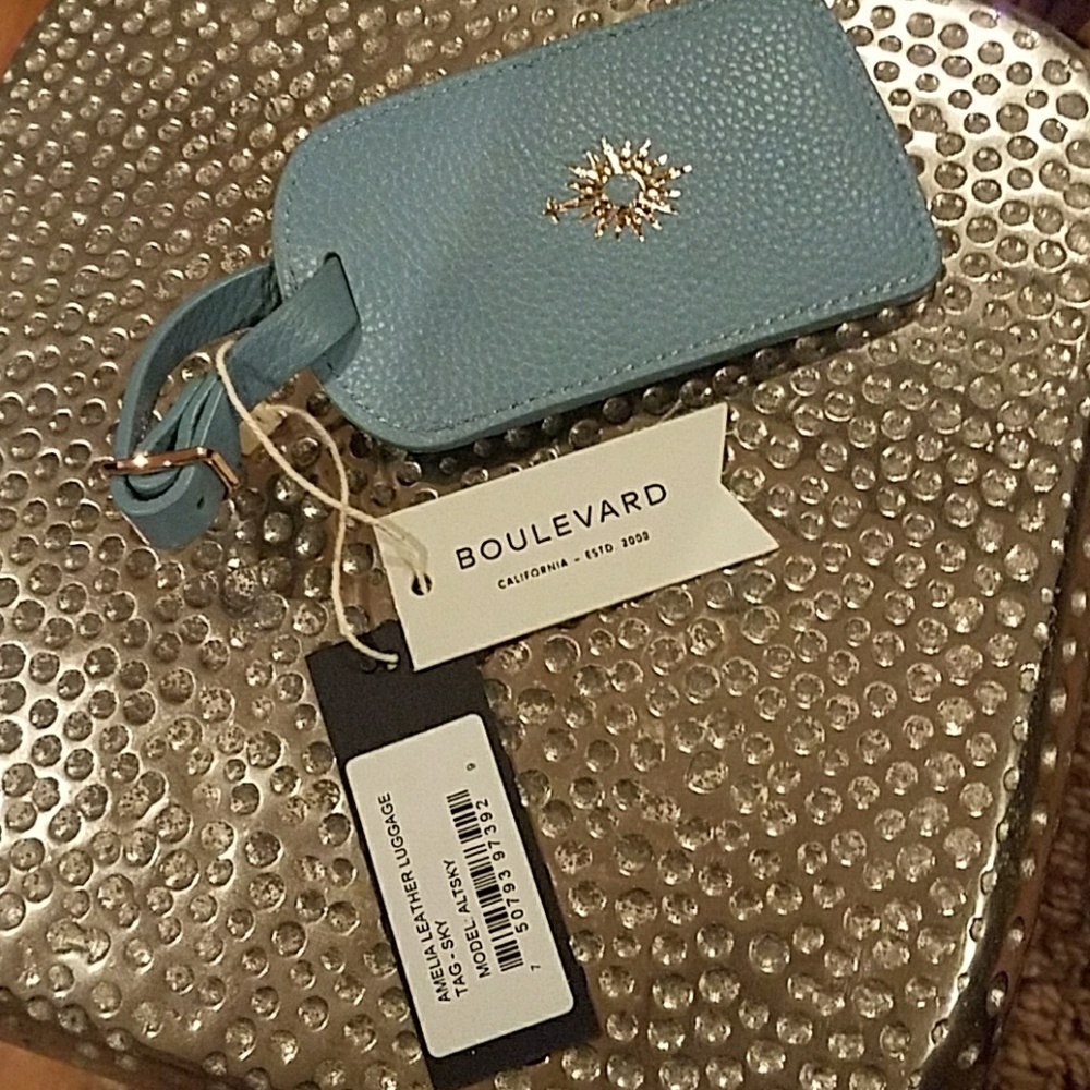 Amelia leather luggage tag